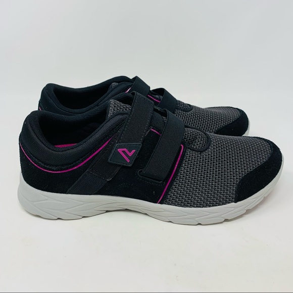 vionic suede and mesh adjustable sneakers